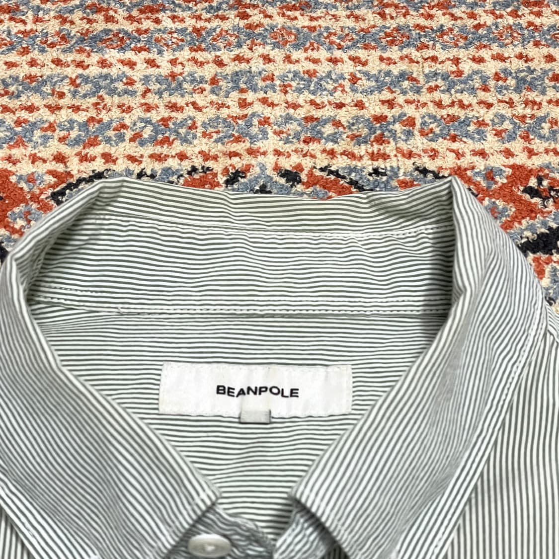 빈폴 그린 스트라이프 면 셔츠 남방 남성L 상품이미지5