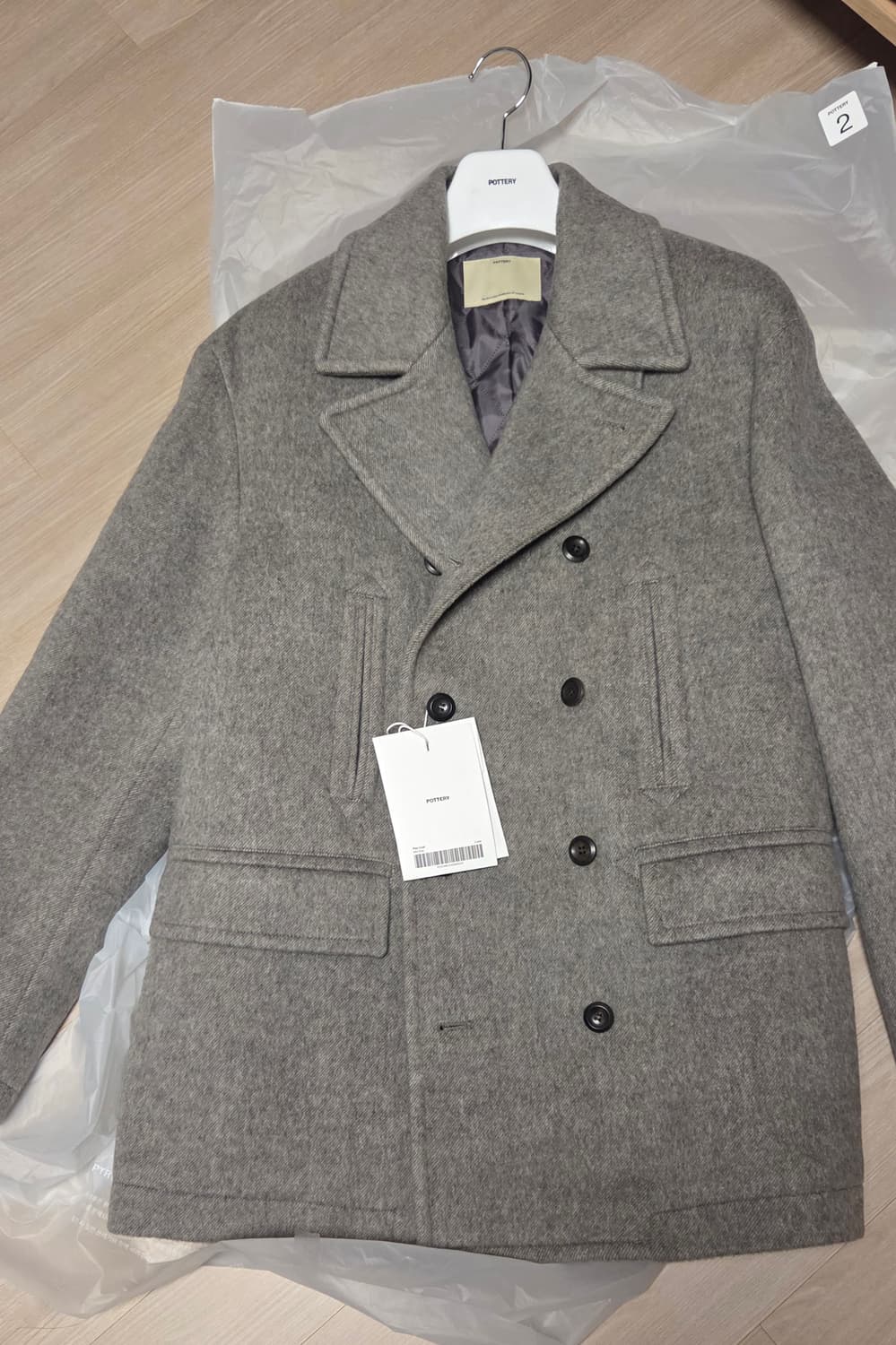 [새상품] 포터리 남성 피코트 미드그레이 사이즈 2 팝니다 상품이미지4