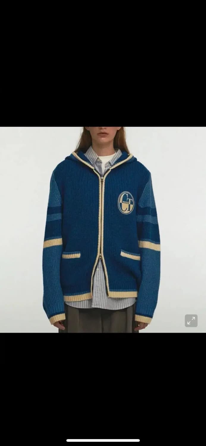 테켓 CT 니트 후드집업 블루 L 상품이미지1