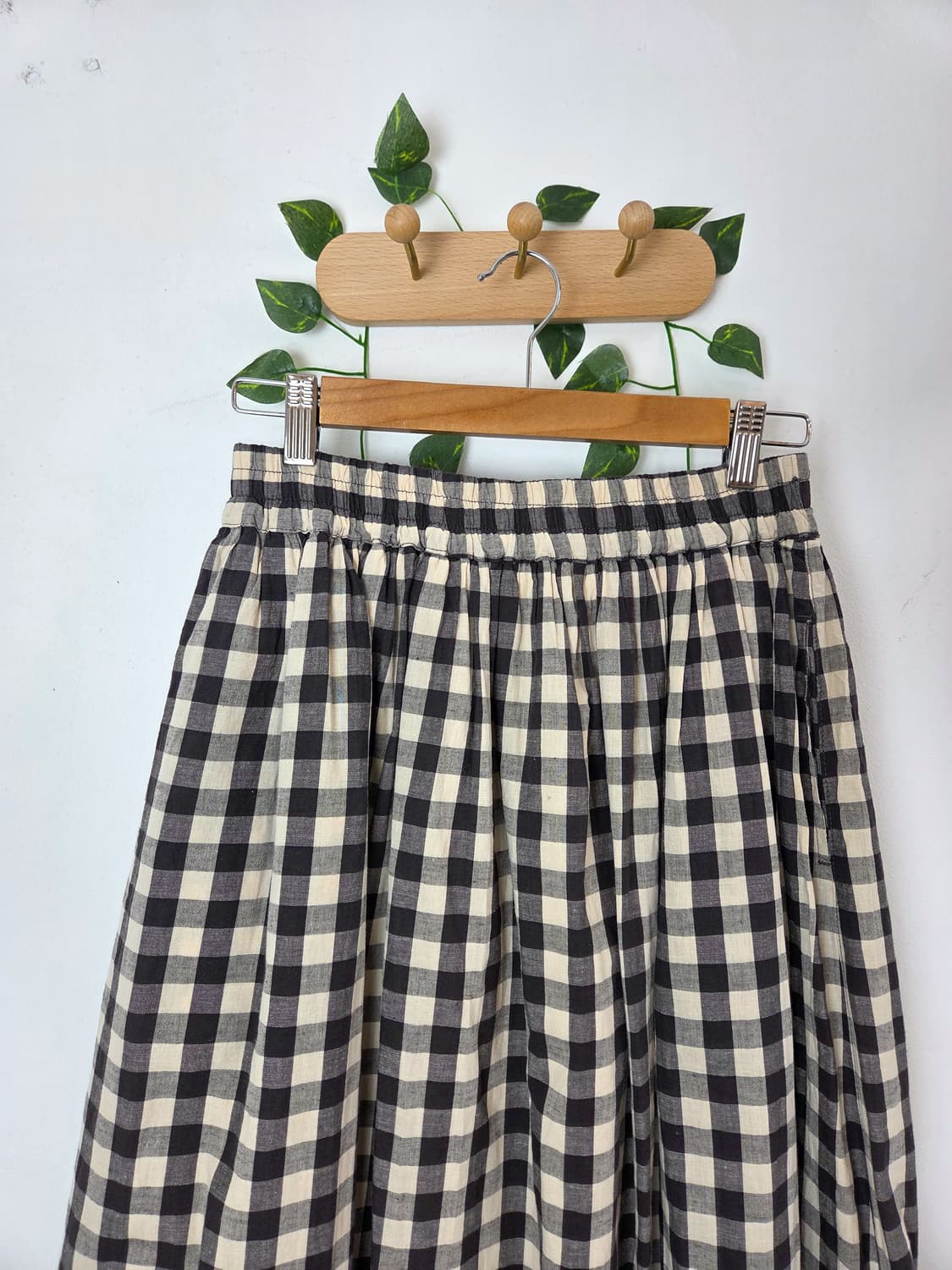 체크 린넨 롱스커트 상품이미지2
