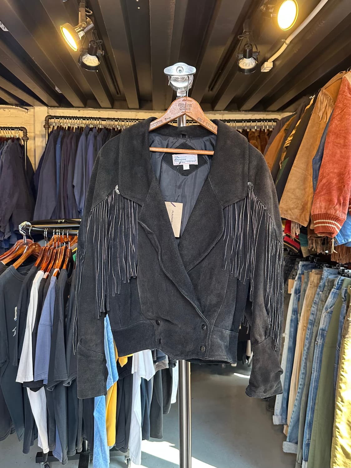 90s 헤비리얼레더 스웨이드 프린지 자켓 상품이미지1