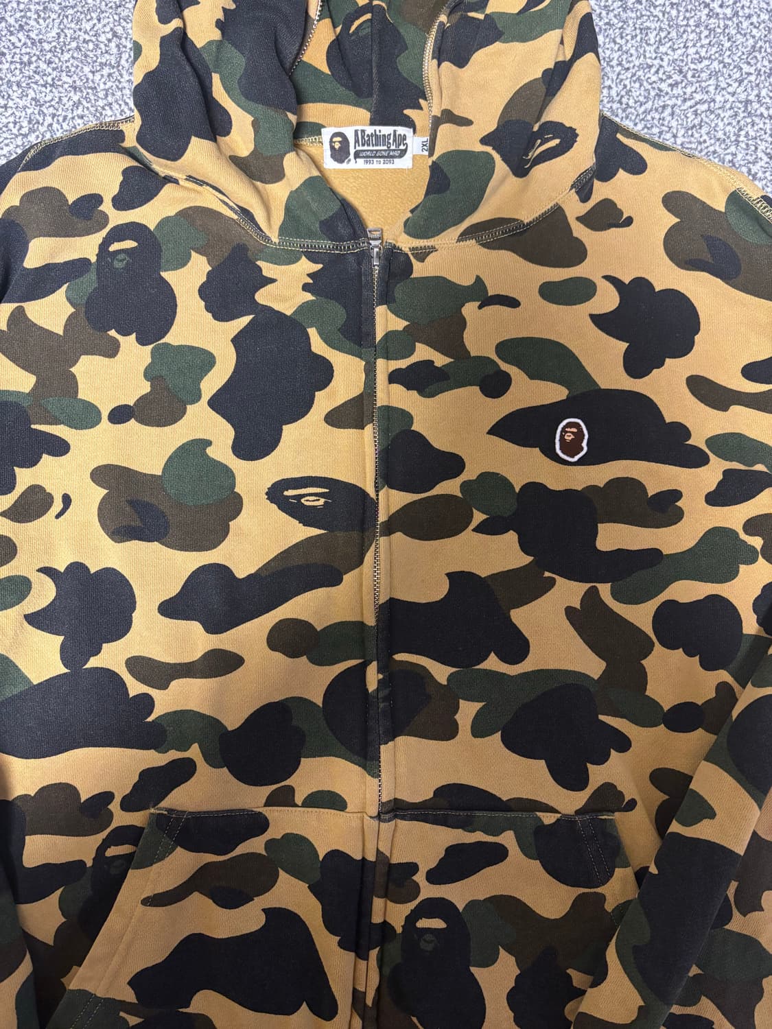 [2XL] 베이프 1st 원포인트 풀집업 황계 상품이미지1