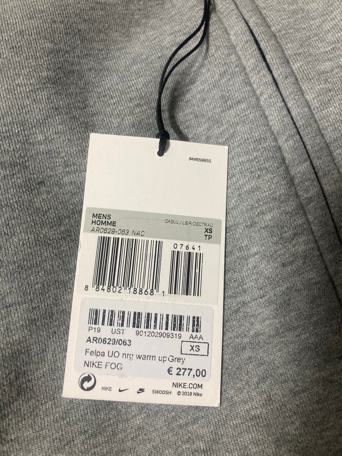 [XS] 나이키 X 피어오브갓 웜업 탑 그레이 초판 상품이미지3