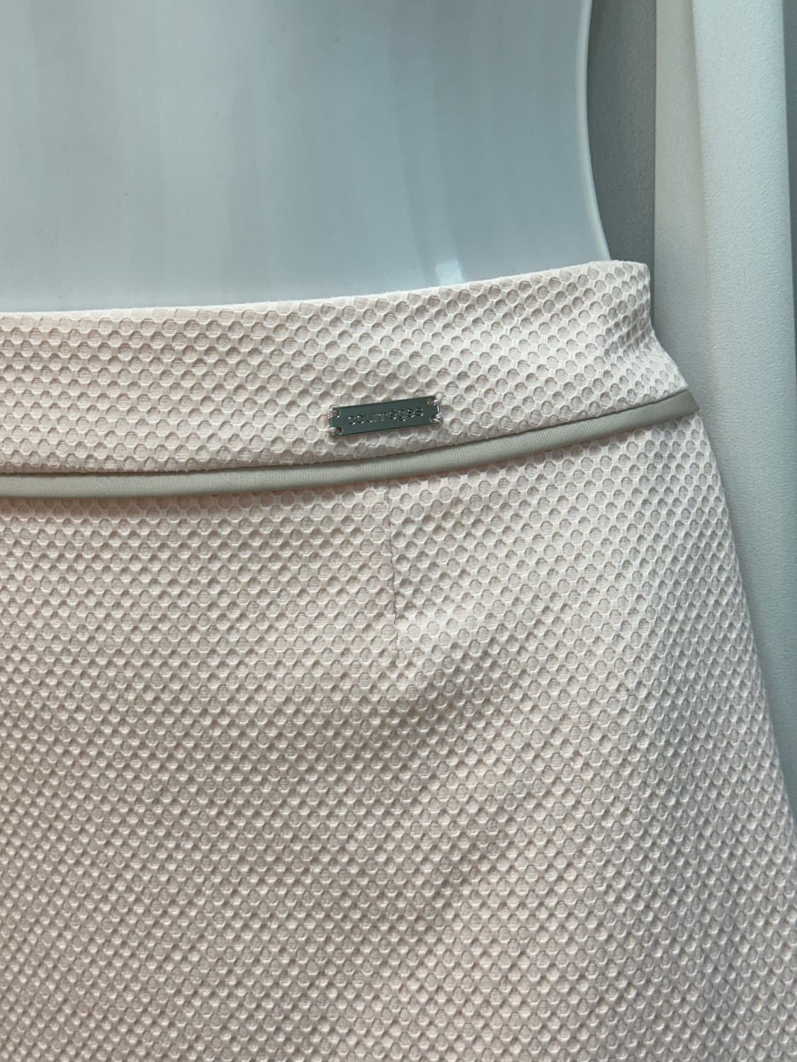 꾸레쥬 핑크 쟈가드 코튼 미디 스커트 상품이미지4