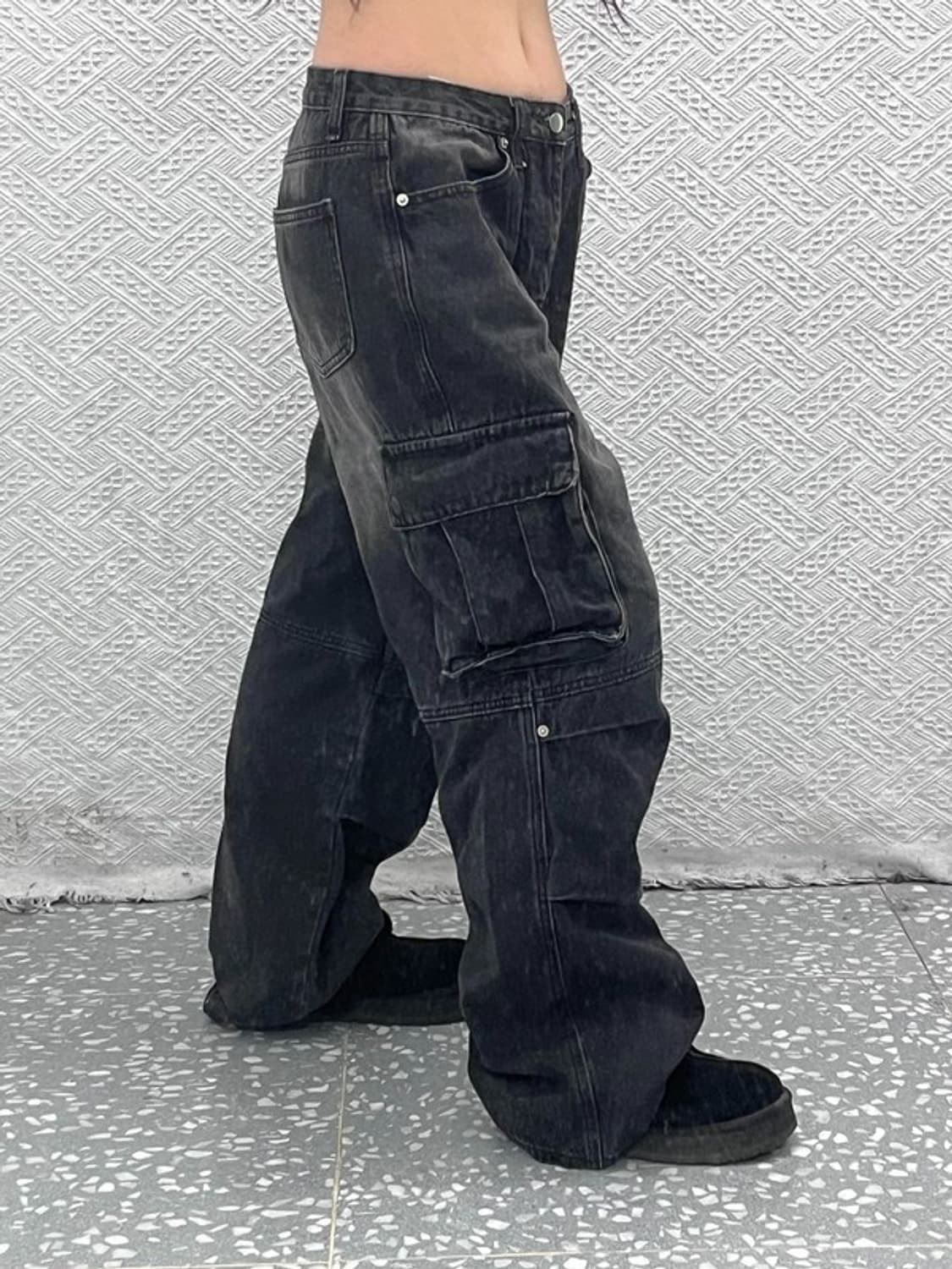 트릴리온 스트릿 카고 흑청바지 M C06996 상품이미지2