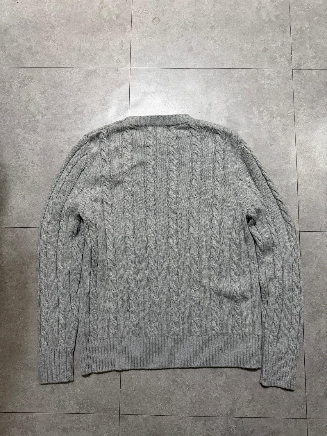 랄프로랜 폴로 그레이컬러 빈티지 케이블 코튼 니트  100size   상품이미지2