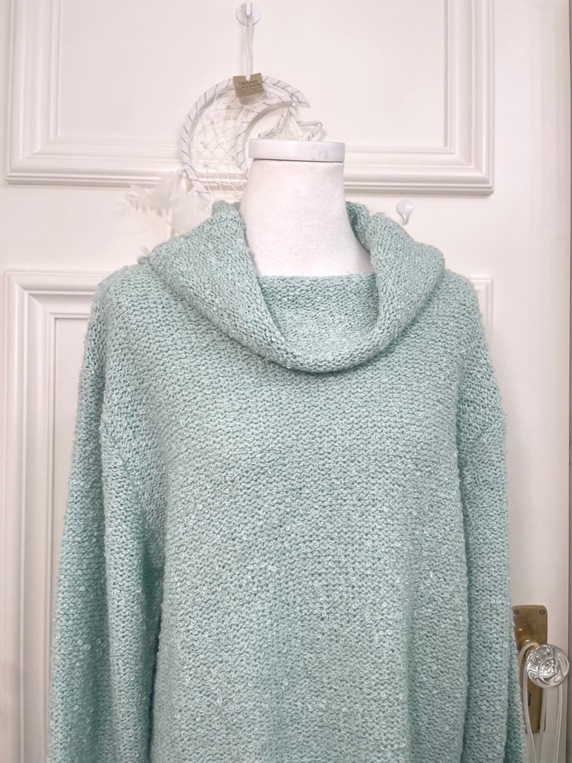 mint boucle turtle-neck wool sweater 상품이미지5