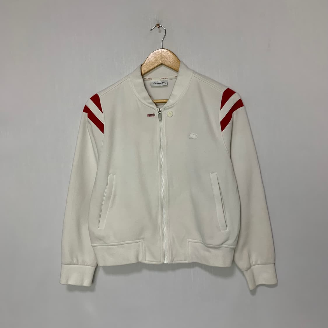 라코스테 아이보리 봄버 자켓 져지 트레이닝 빈티지 여성 34 사이즈 상품이미지1