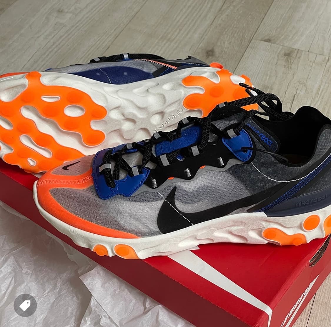 나이키 리액트 엘리먼트 87 썬더블루 토탈오렌지 255(260-265도  상품이미지1