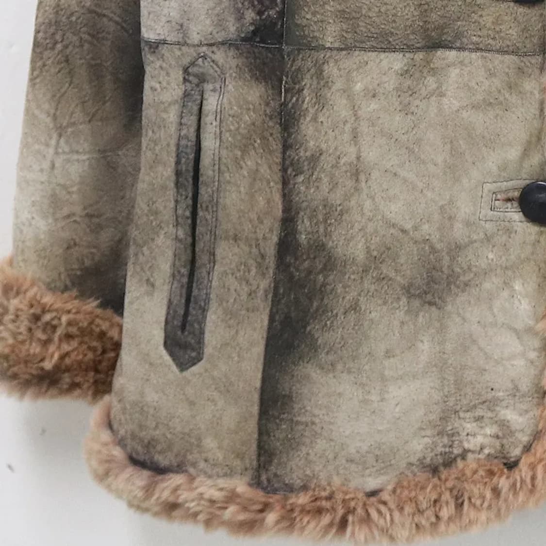 화이트베어 안감 퍼 가죽 패치워크 자켓 61772 상품이미지5