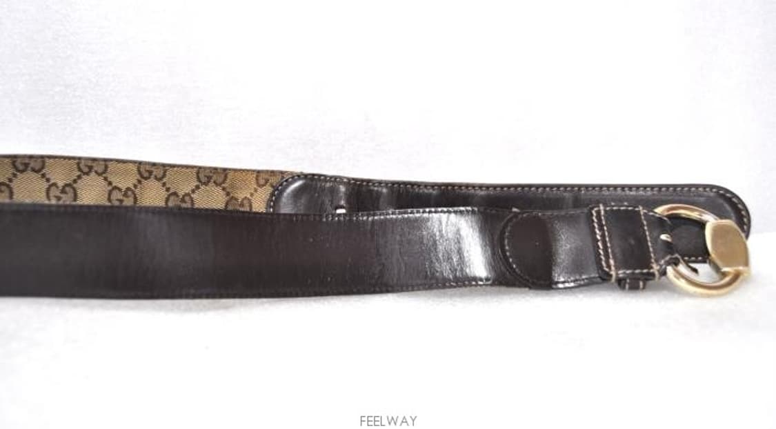 구찌/남성자갸드레더트리밍금장버클벨트(허리28~30)정품 상품이미지7