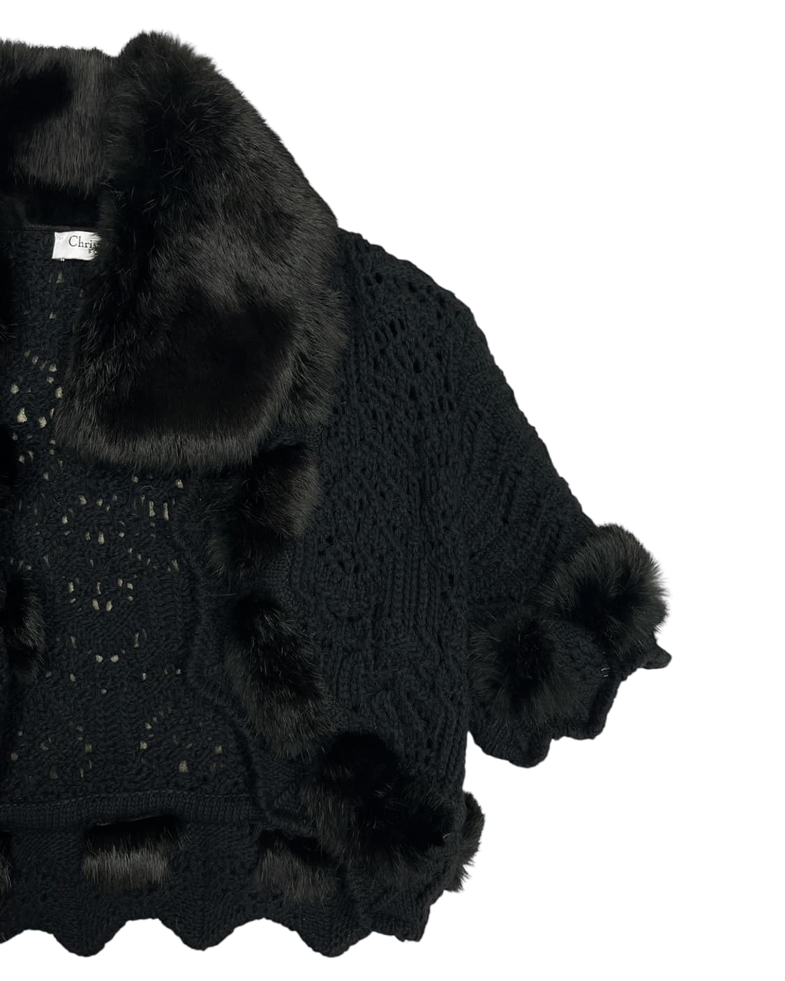 크리스찬 디올 숏 슬리브 퍼 디테일 크로셰 자켓 상품이미지6