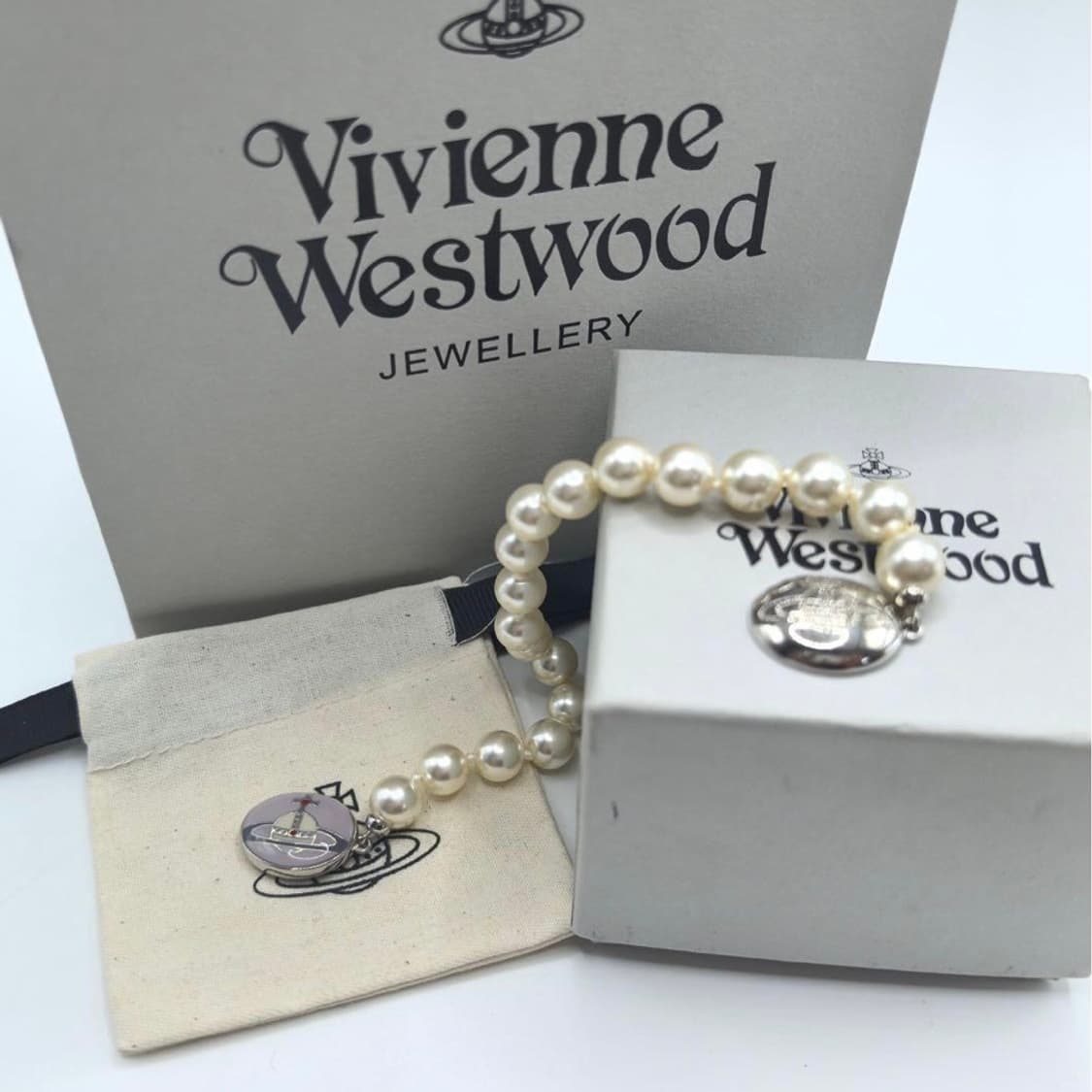 비비안웨스트우드 아카이브 orb 진주 펄 팔찌(풀구성, 새상품) 상품이미지3