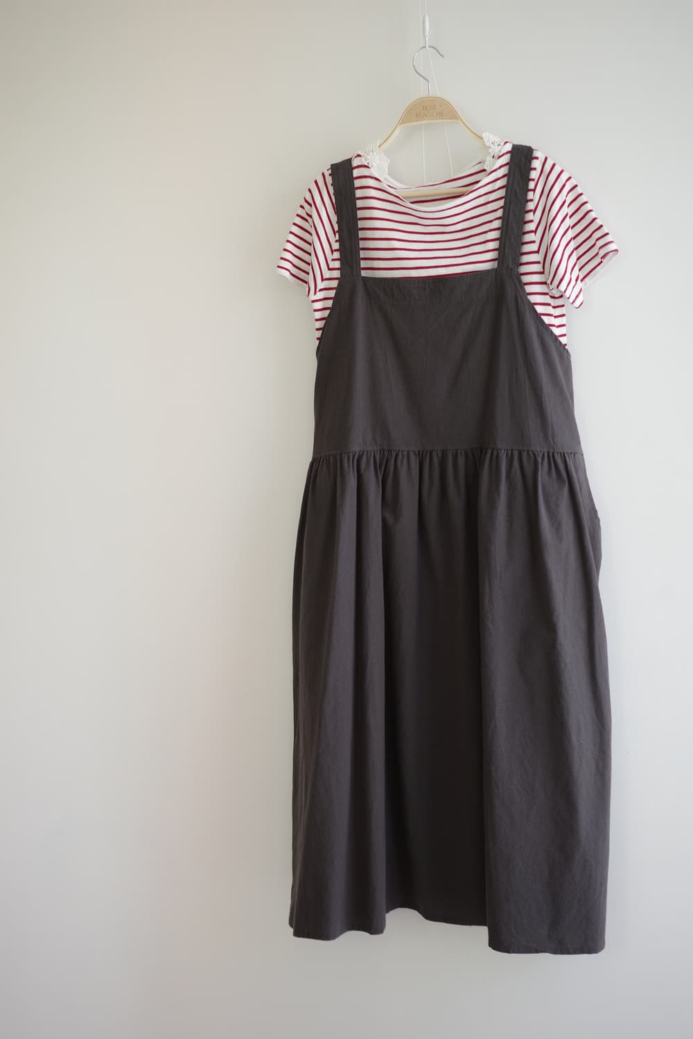 Lutique 차콜 멜방 코튼  롱 원피스 상품이미지4