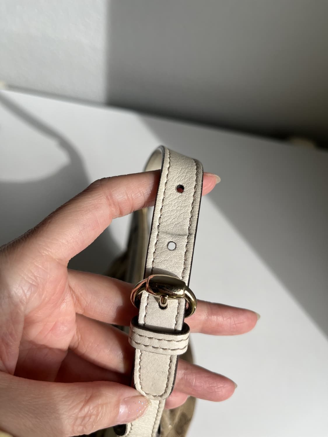 00s 구찌 빈티지 GG 시마 바게트 숄더백 베이지 상품이미지3