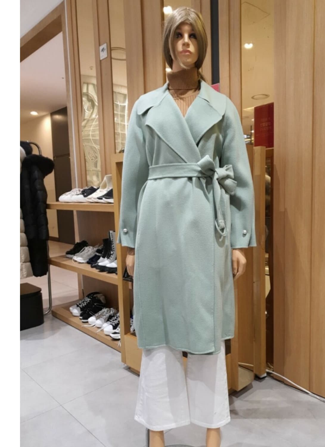 (에고이스트)진주소매 민트 핸드메이드 코트 상품이미지8