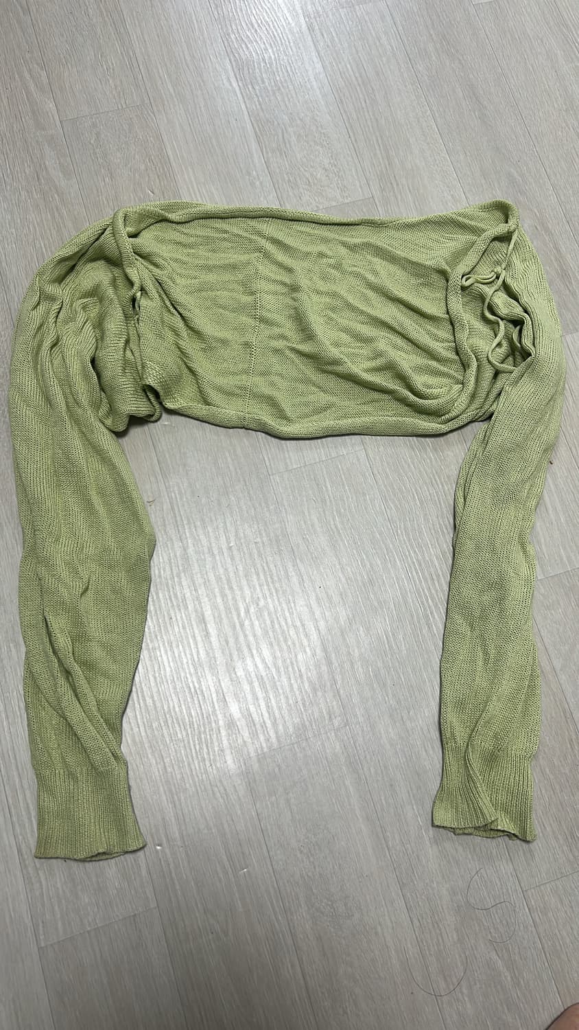 긴팔 연두색 볼레로 가디건 상품이미지1