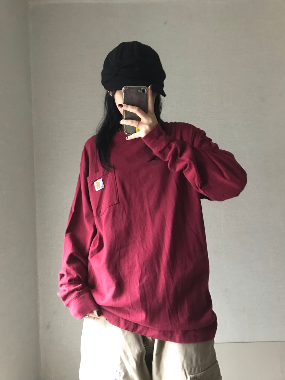 칼하트 버건디 롱슬리브 상품이미지5