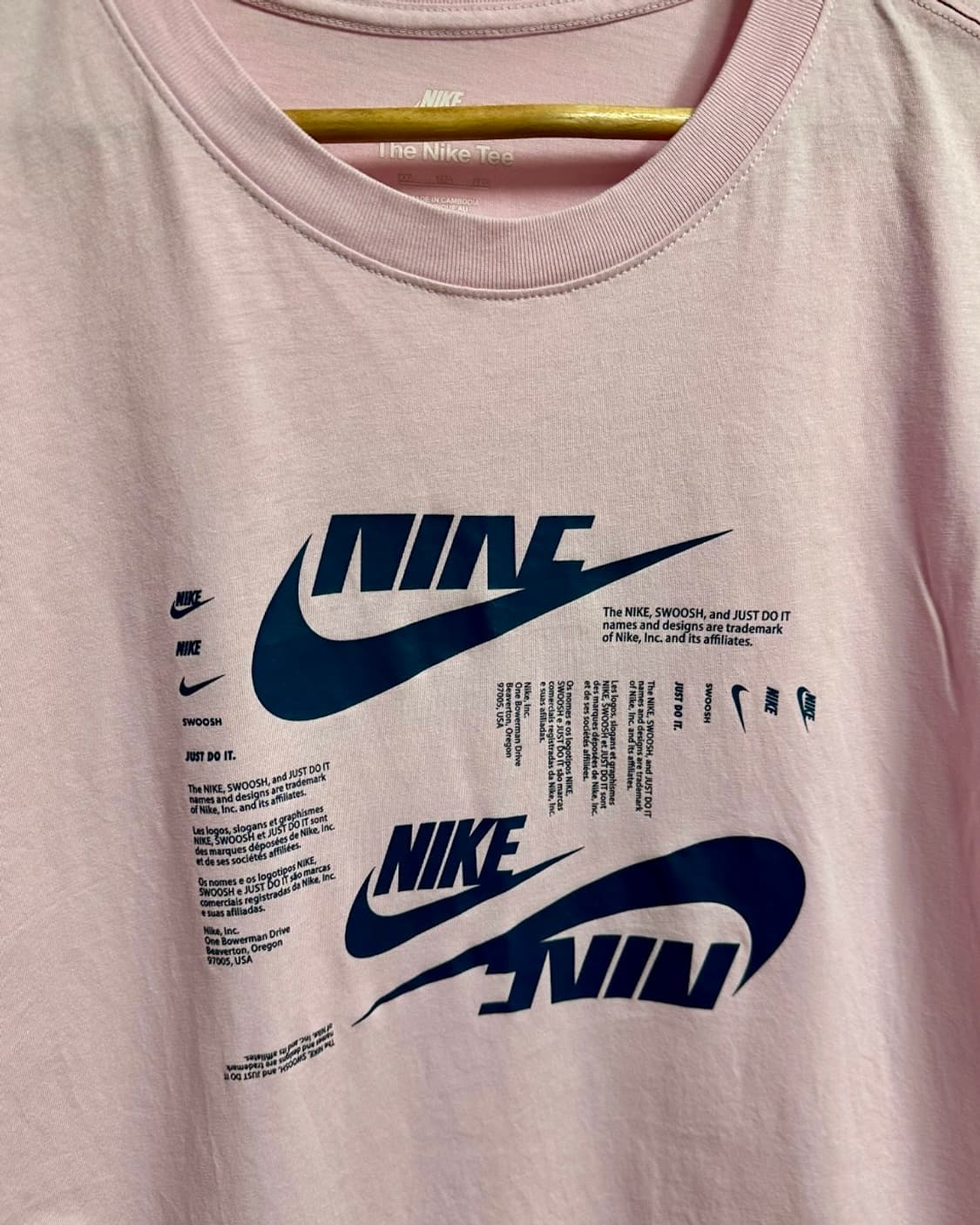나이키(Nike) 스우시로고 핑크 반팔 티셔츠 XXL 상품이미지2