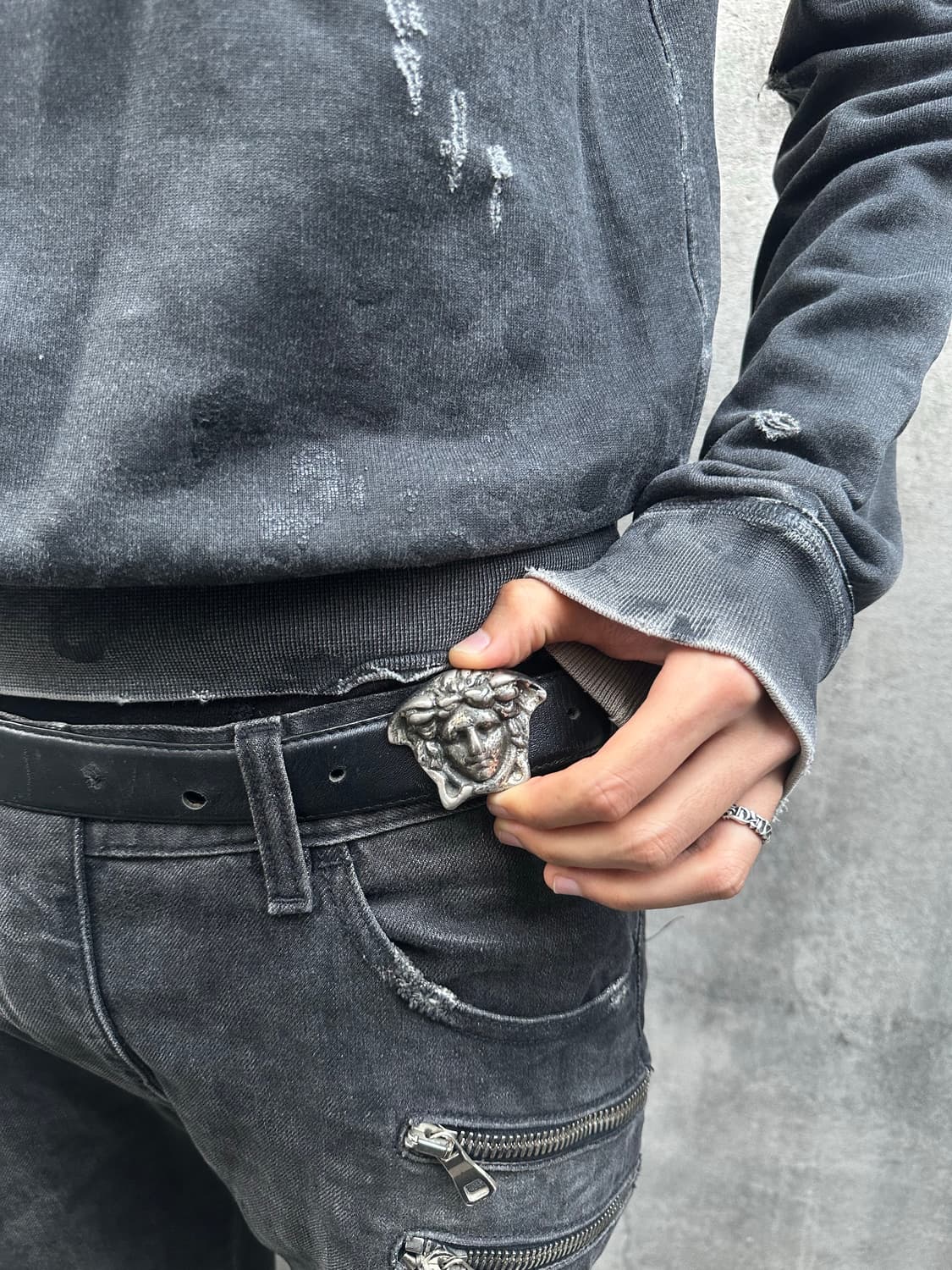 90s Gianni Versace Medusa Silver Belt 상품이미지1