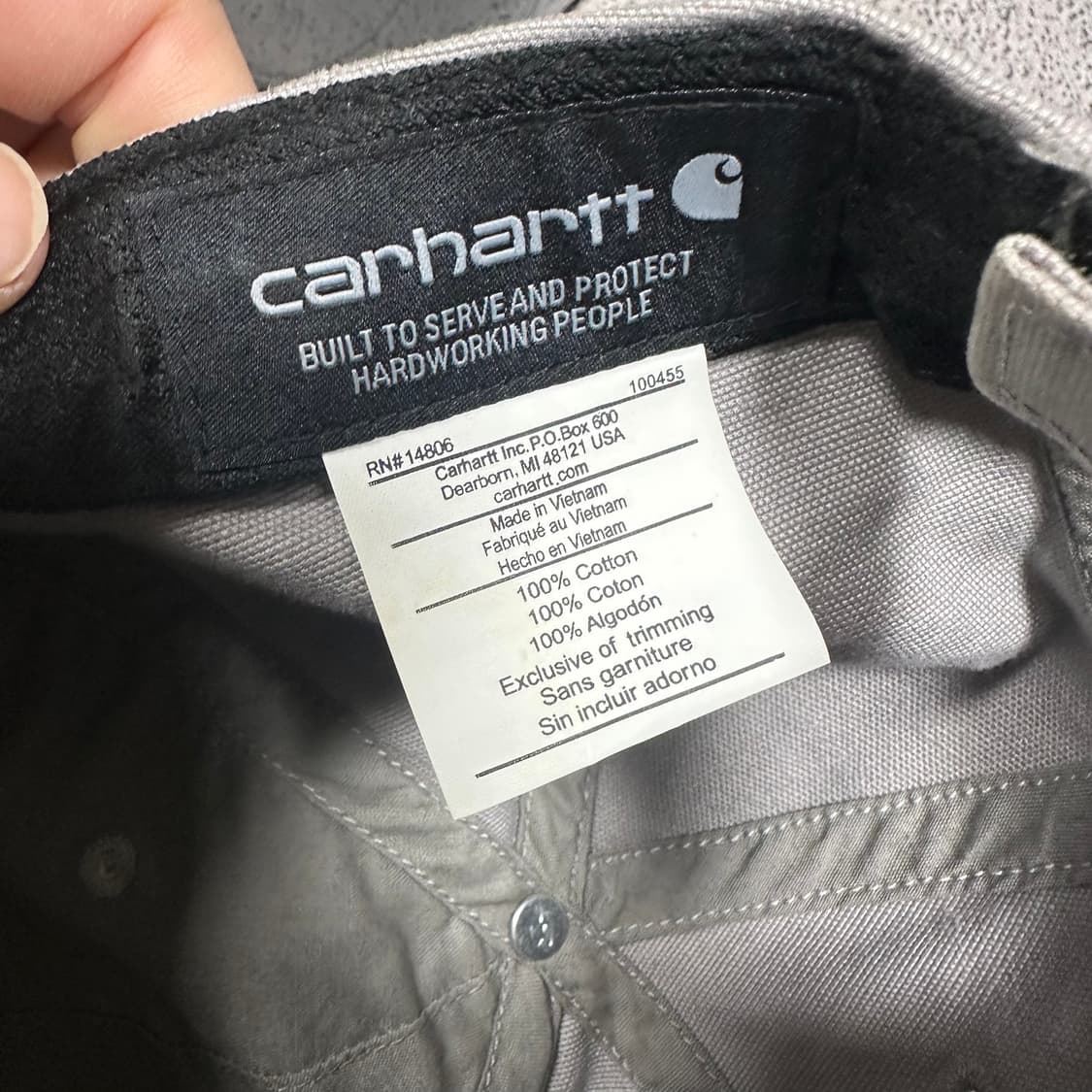 ✨ (바배) 칼하트 오데사 아스팔트 그레이 볼캡 모자  상품이미지4