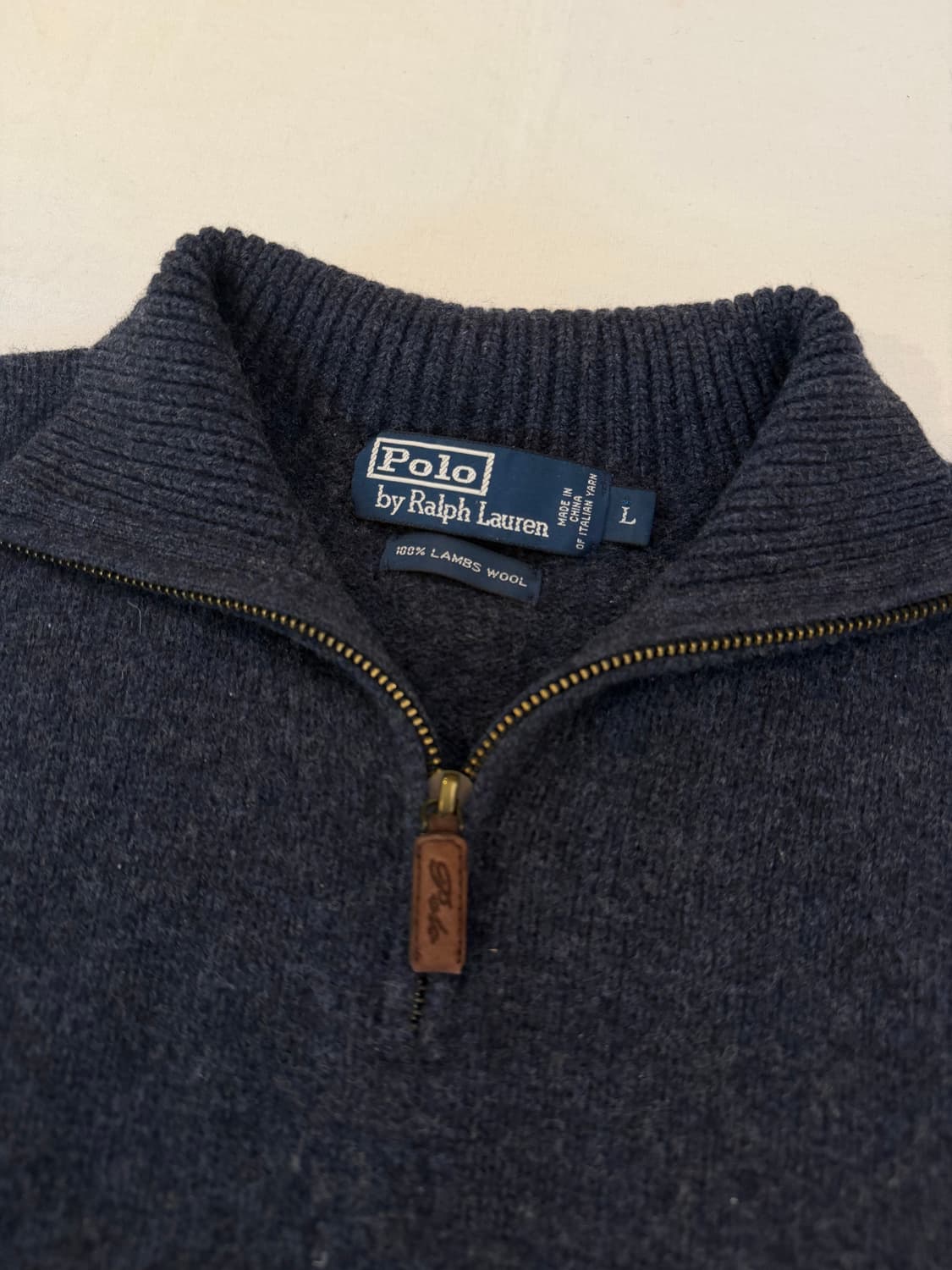 폴로 랄프로렌 램스울 반집업 니트 네이비 상품이미지3