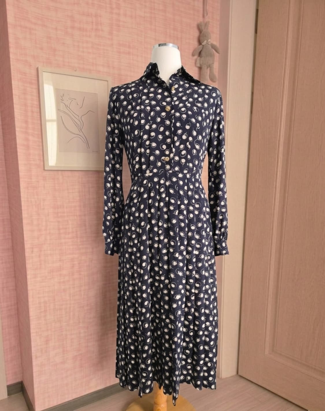 [빈티지/고급] 벨 카리브(Belle Carib) 패턴 롱 원피스 (상태 상품이미지1