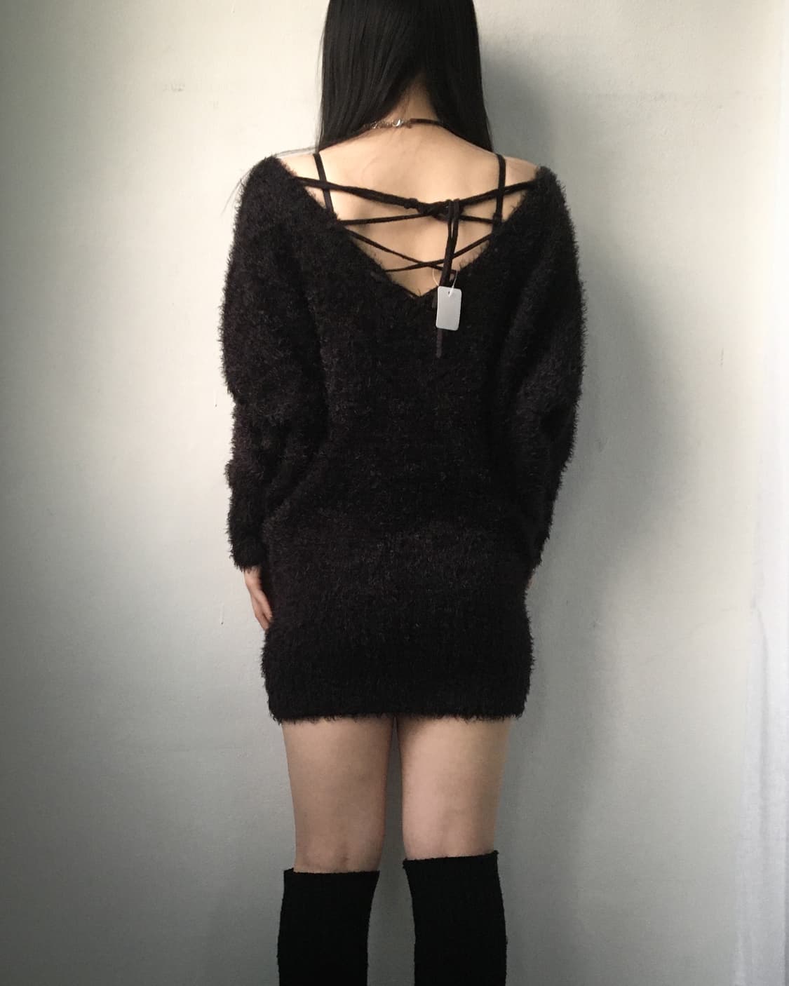 Lace up point fluffy onepiece 상품이미지8