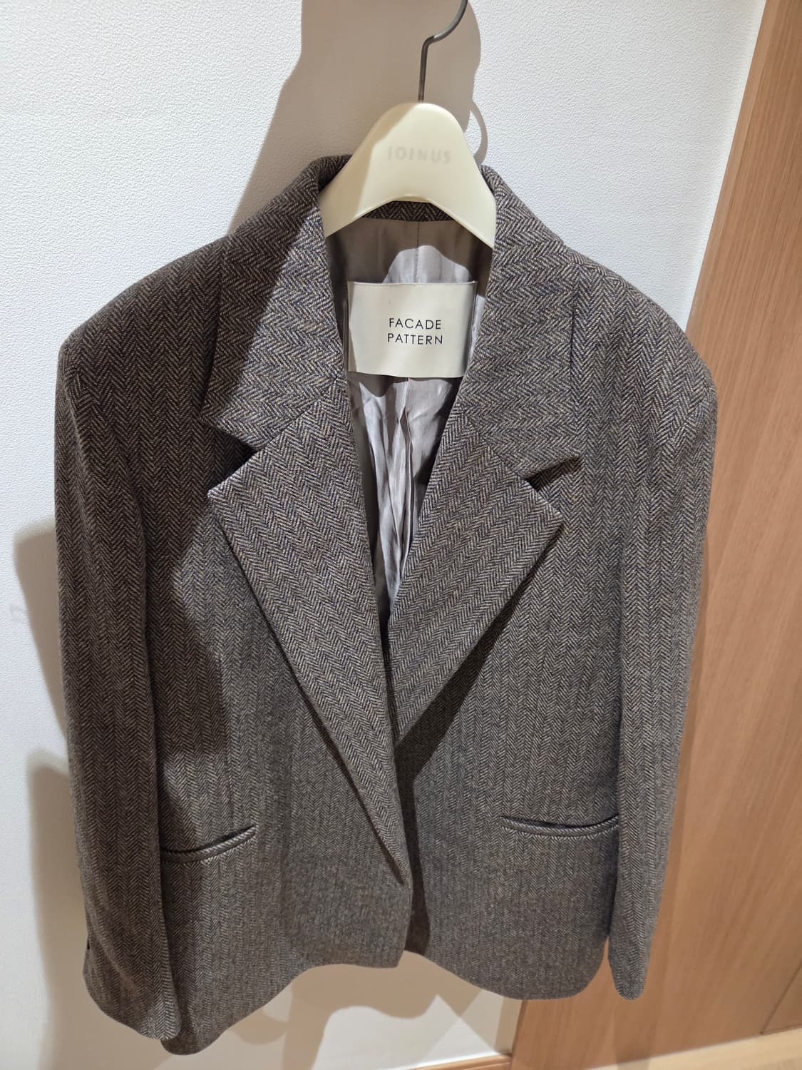 파사드패턴 헤링본 울 자켓 상품이미지2