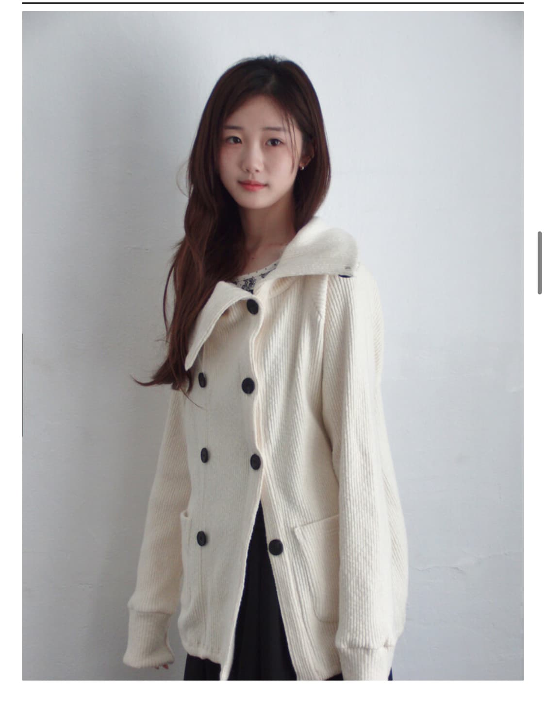 인앤양인하모니 Double button cardigan, cream 상품이미지1