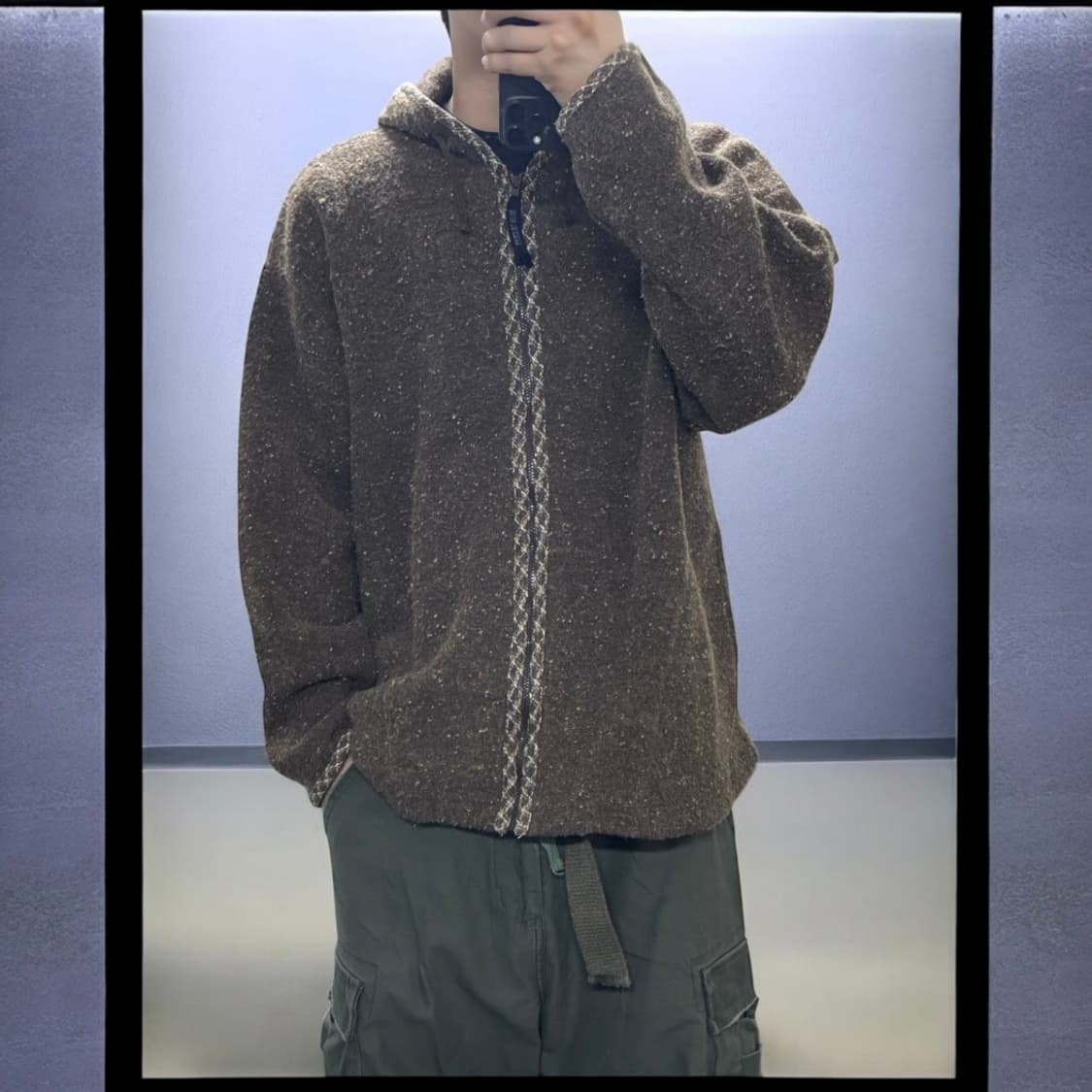 Blue de chine 보풀 니트 후드집업 상품이미지2