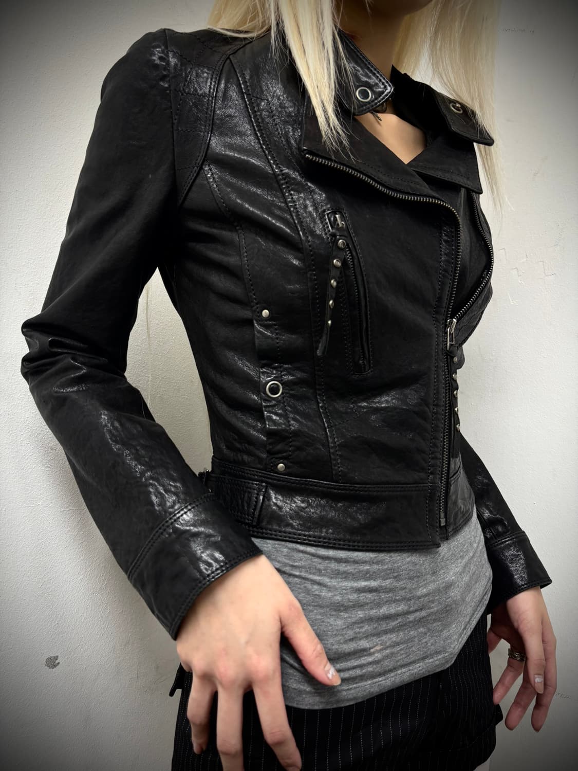 “Vintage” Chic Mood Side Zipper Leather  상품이미지1