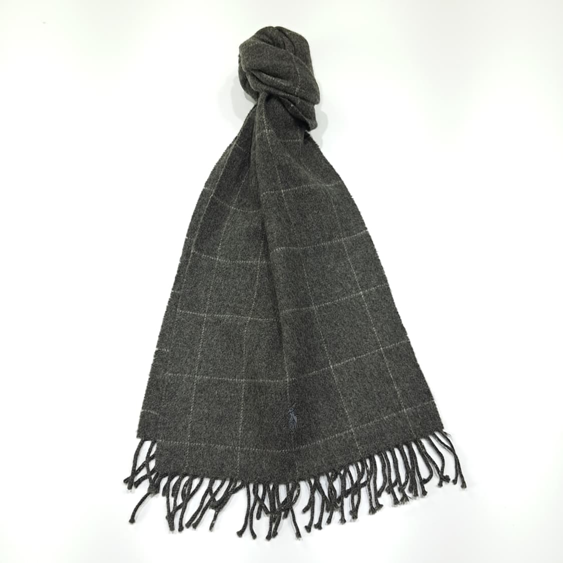 MX424 폴로 영국판 카멜헤어 윈도우페인 그레이 머플러 목도리 상품이미지1