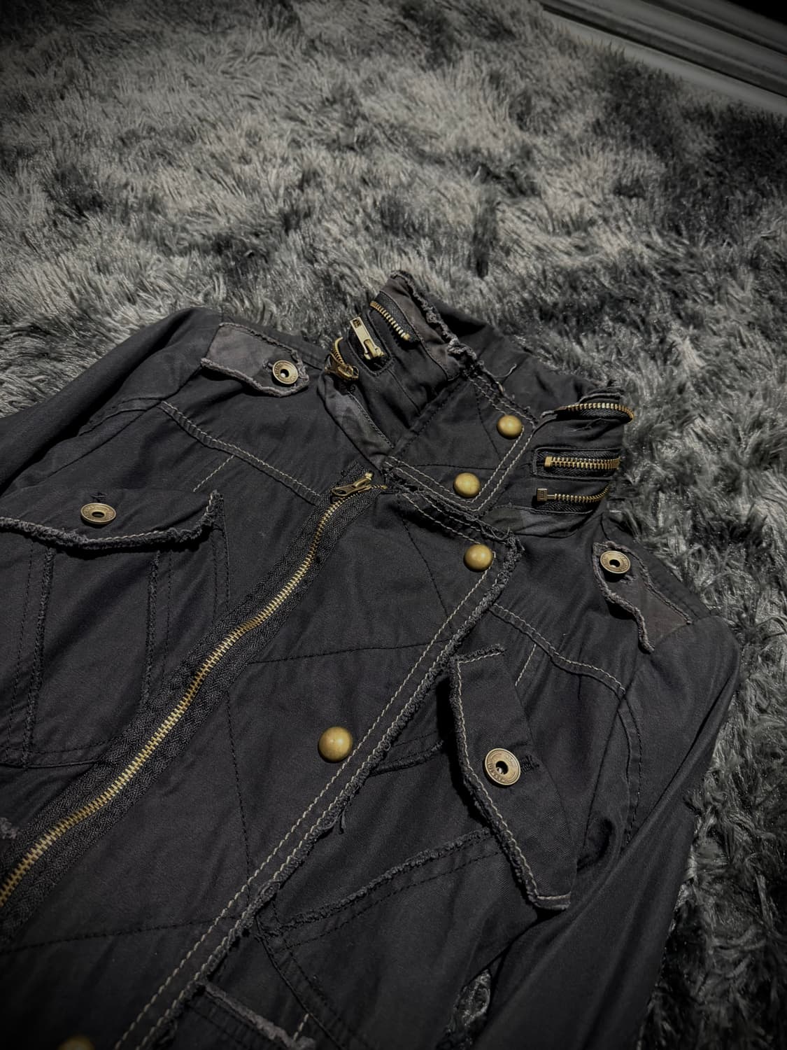 블랙 멀티포켓 그런지 디테일 밀리터리 자켓 상품이미지3