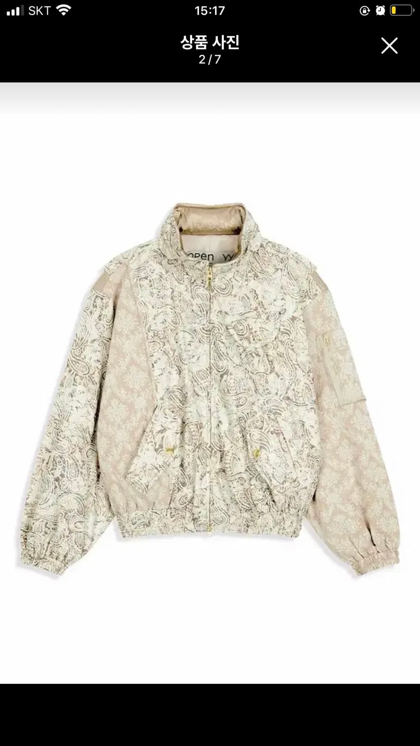 오픈 yy 페이즐리 카고 봄버 사이즈 교환 L->s or m 상품이미지1