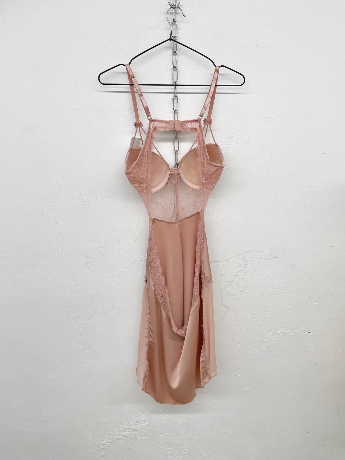 핑크 리본 레이스 슬립 상품이미지8