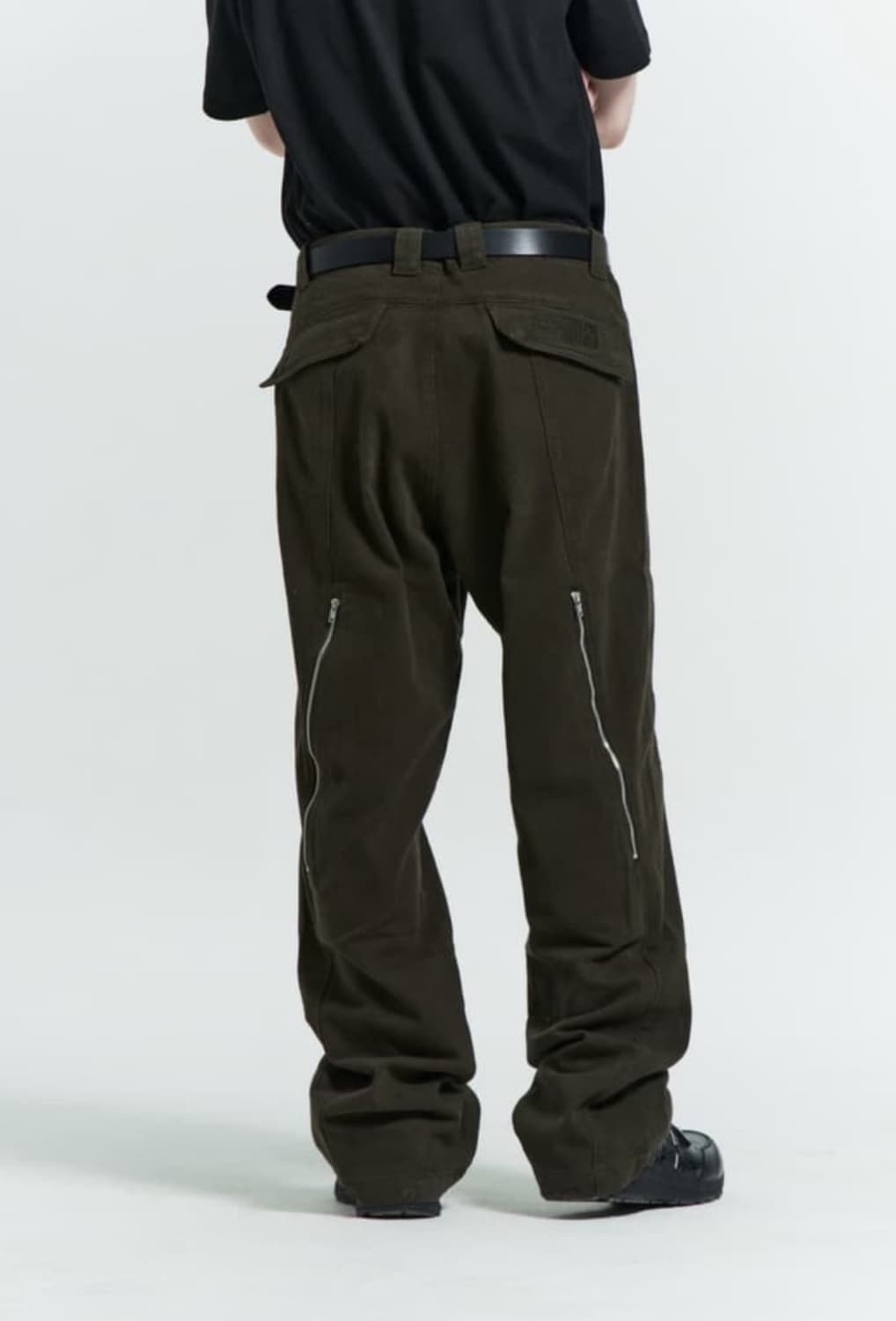 플라스틱 프로덕트 지퍼 팬츠 초콜릿 상품이미지1