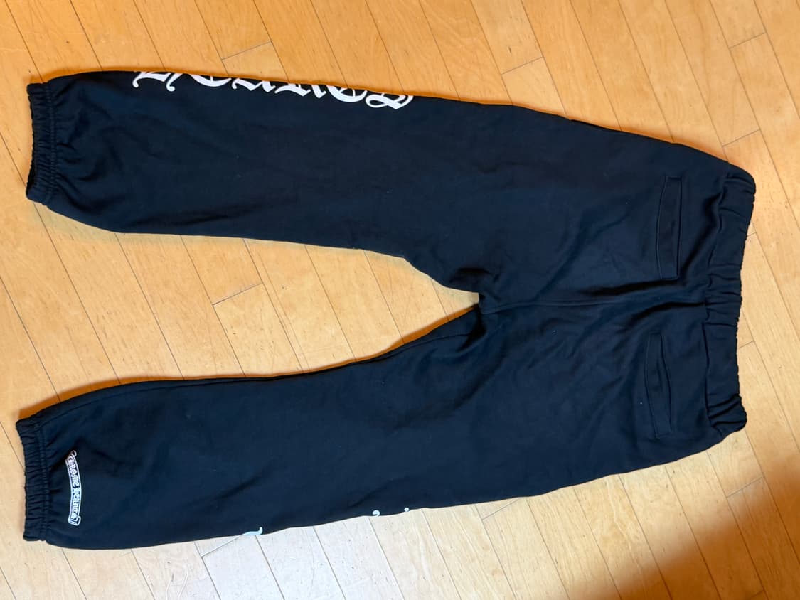 크롬하츠 홀스슈 로고 백 포켓 스웨트 팬츠 블랙 M 상품이미지2