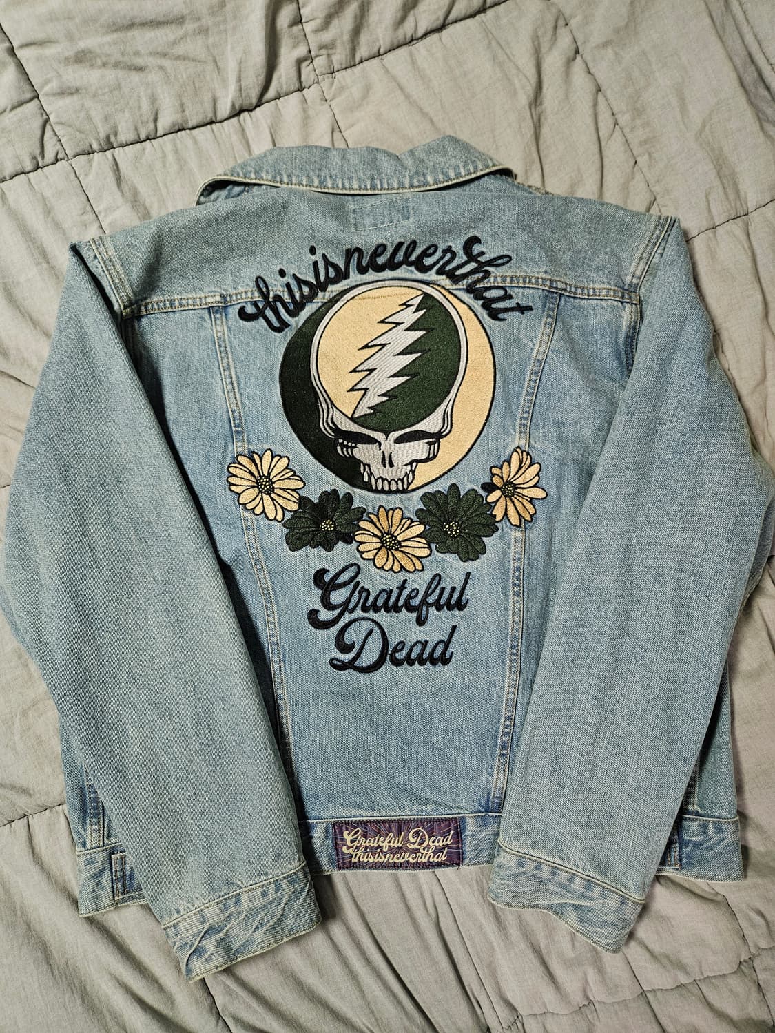 [L]디스이즈네버댓x그레이트풀데드 라이트닝 트러커 자켓 워시드 블루 상품이미지2