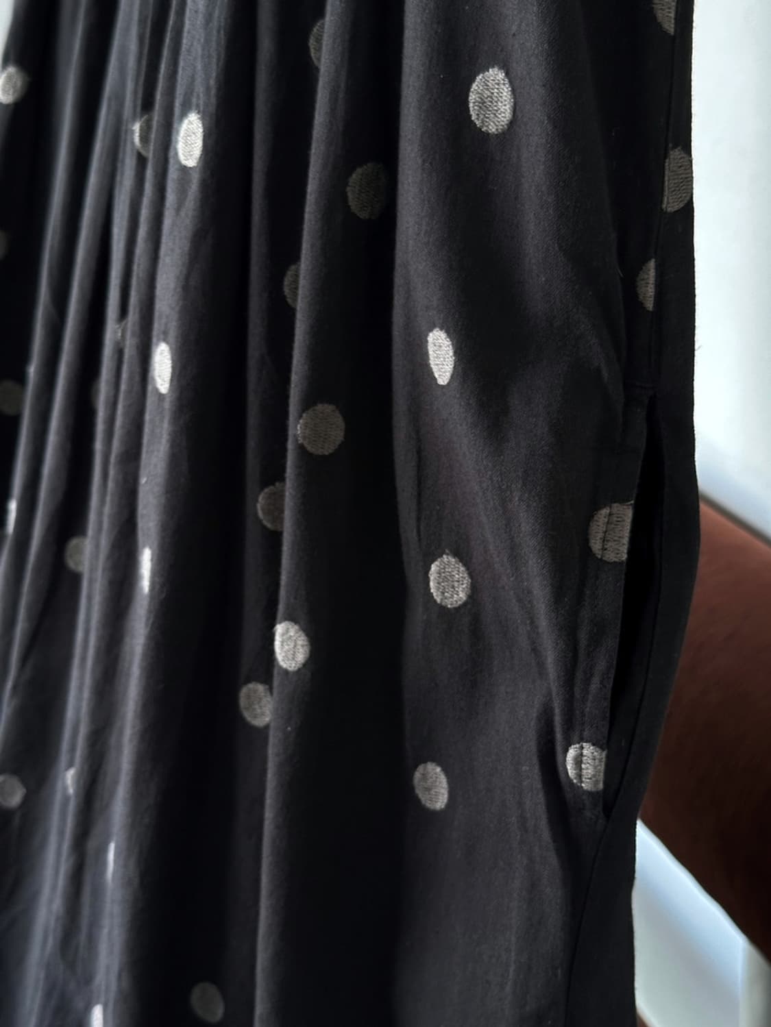 Polka dots stitch cotton linen wide onep 상품이미지5