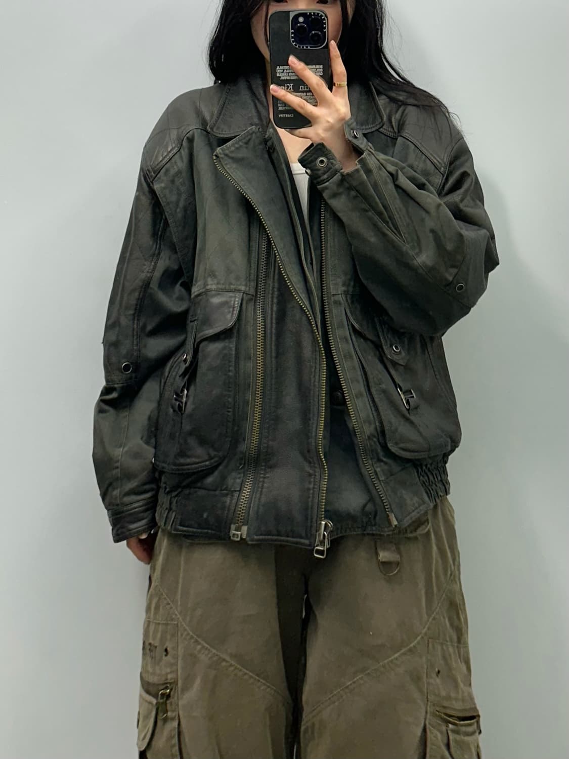 Vintage 빈티지 레더 봄버 자켓 상품이미지1