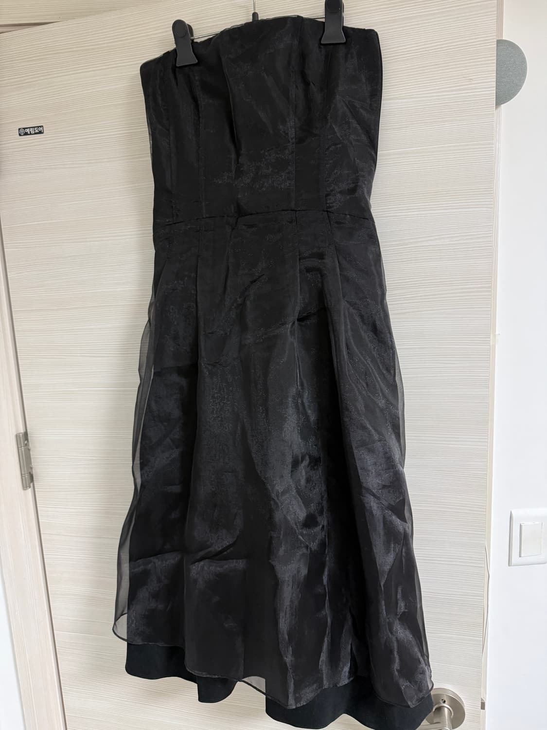 오버듀플레어 튜브 탑 오간자 블랙 드레스 웨딩드레스 상품이미지5