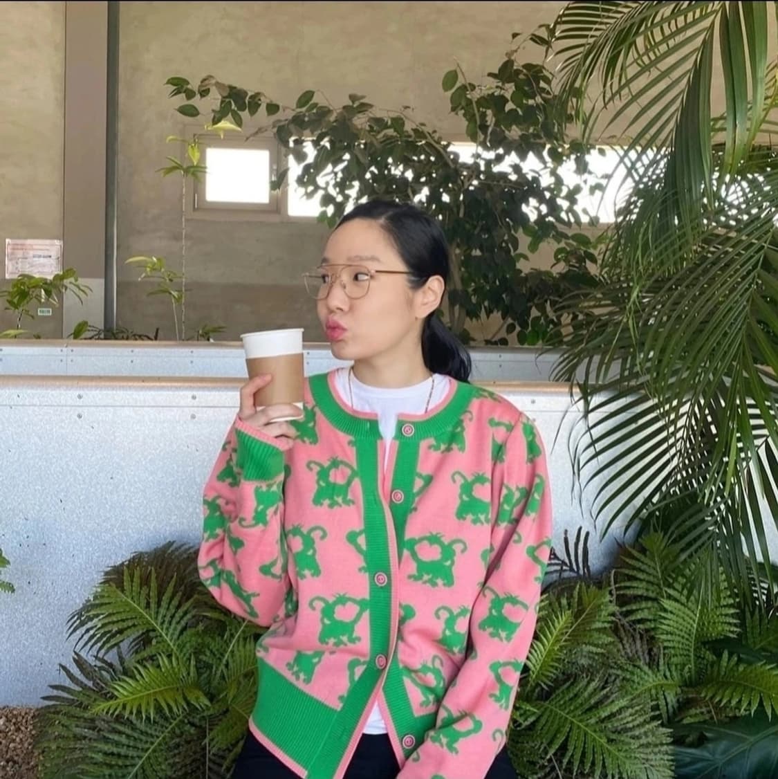 매니모어몽 엠엠엠 mmm 리버시블 가디건 핑크 그린 상품이미지5