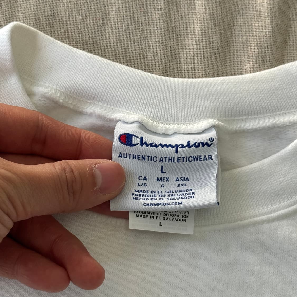 챔피온 브룩클린 화이트 기모 맨투맨 L 상품이미지4