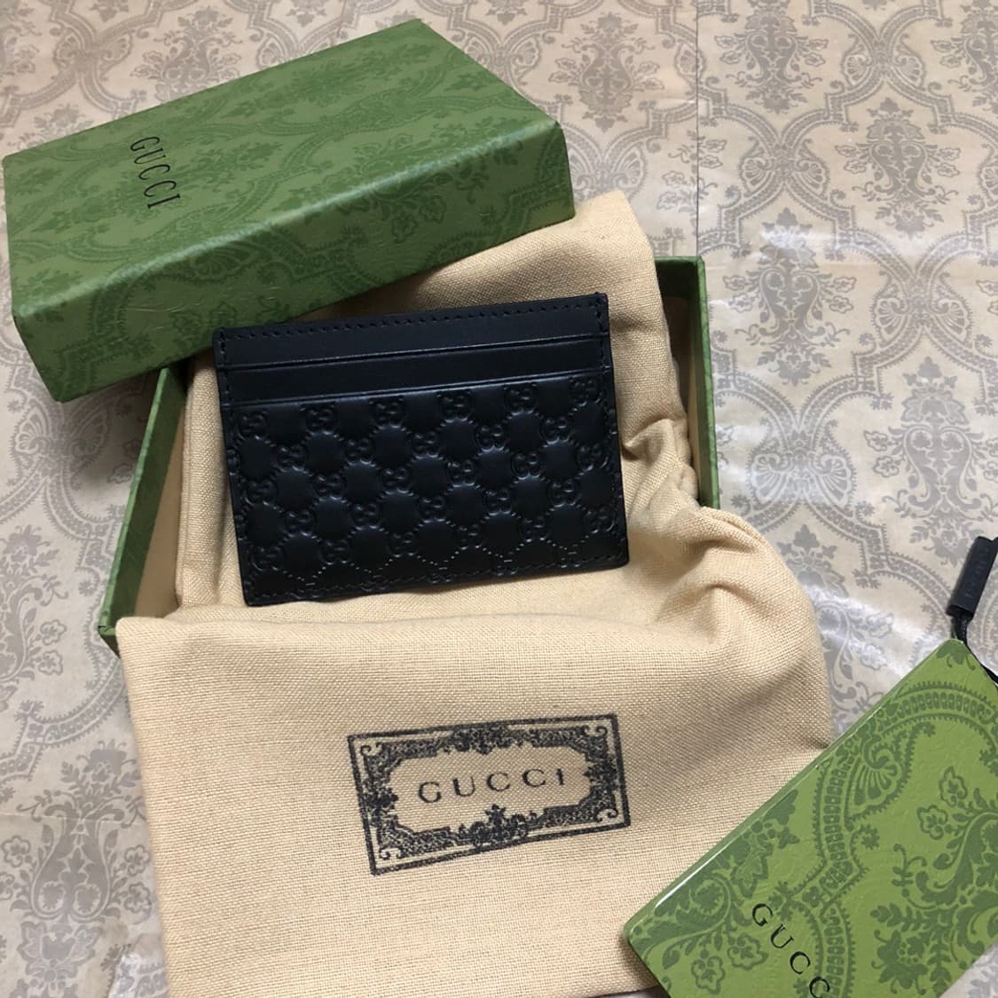 구찌 마이크로 GG 시마 카드 케이스 블랙 상품이미지1