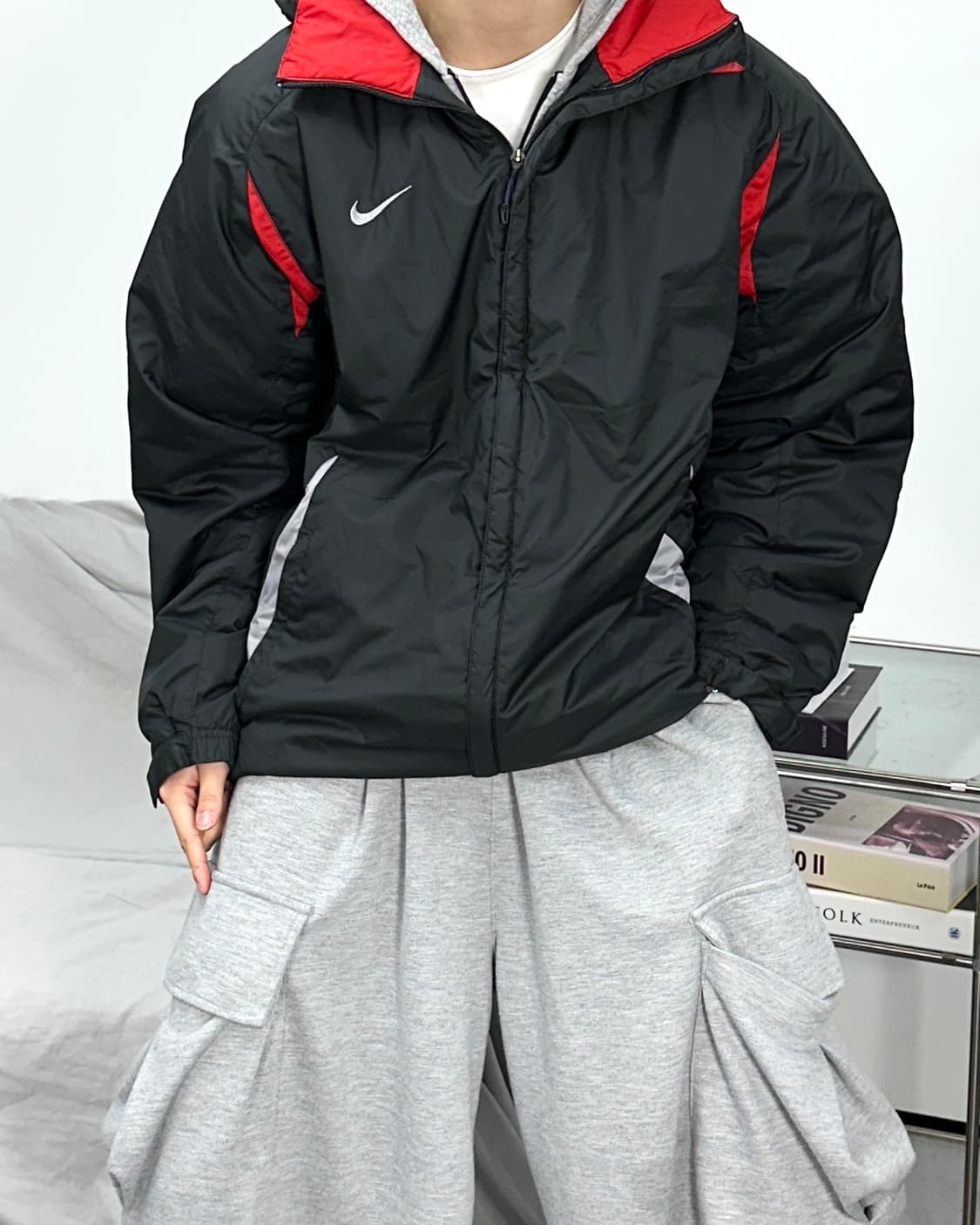 나이키 토탈 90 블랙 배색 바람막이 XL 상품이미지2