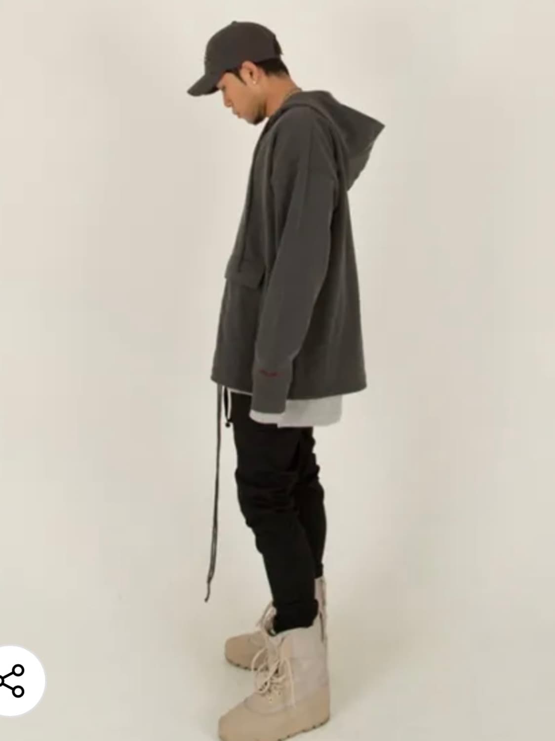 네임아웃 차콜 하프집업 후드티 랩퍼레디님 착용 (1사이즈) 상품이미지2