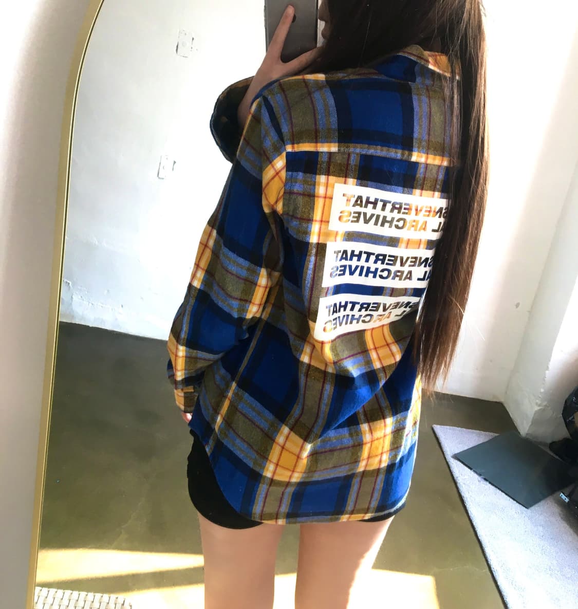 디스이즈내버댓 체크 남방 노랑 블루 상품이미지3