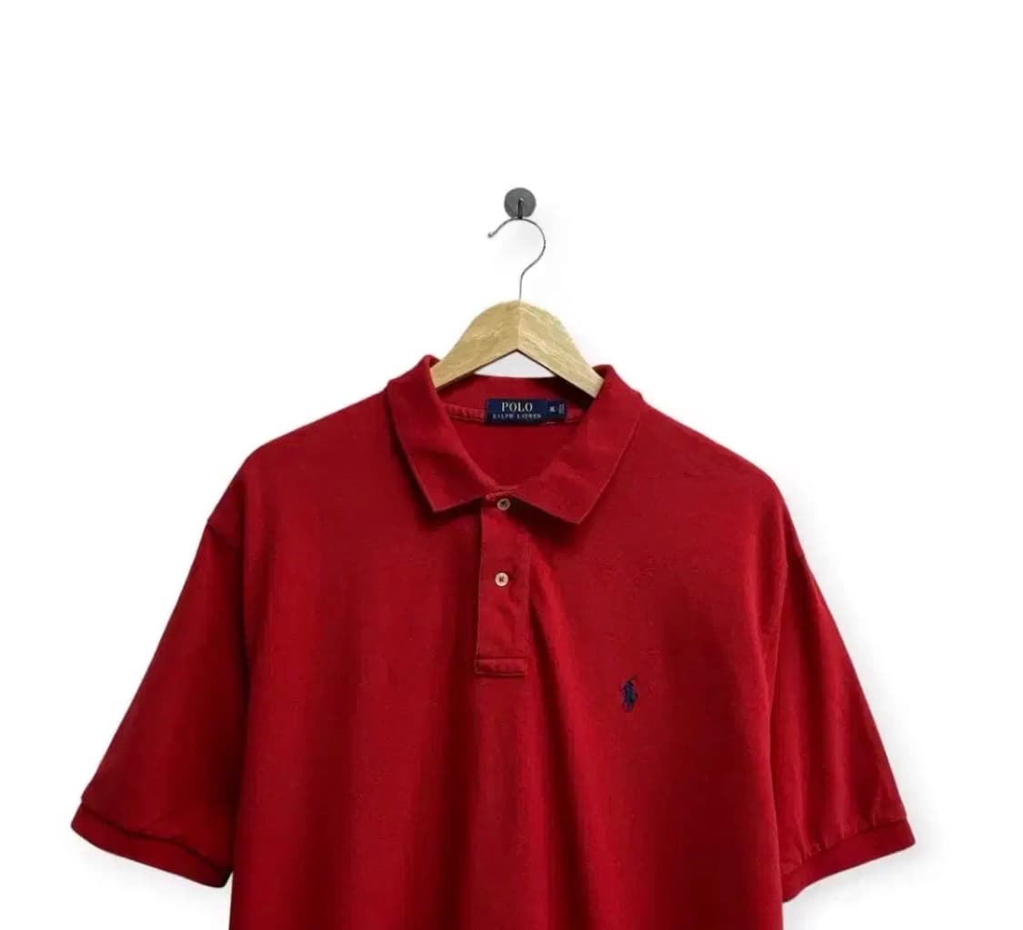 폴로 랄프로렌 레드 피케 반팔티 XL 상품이미지2