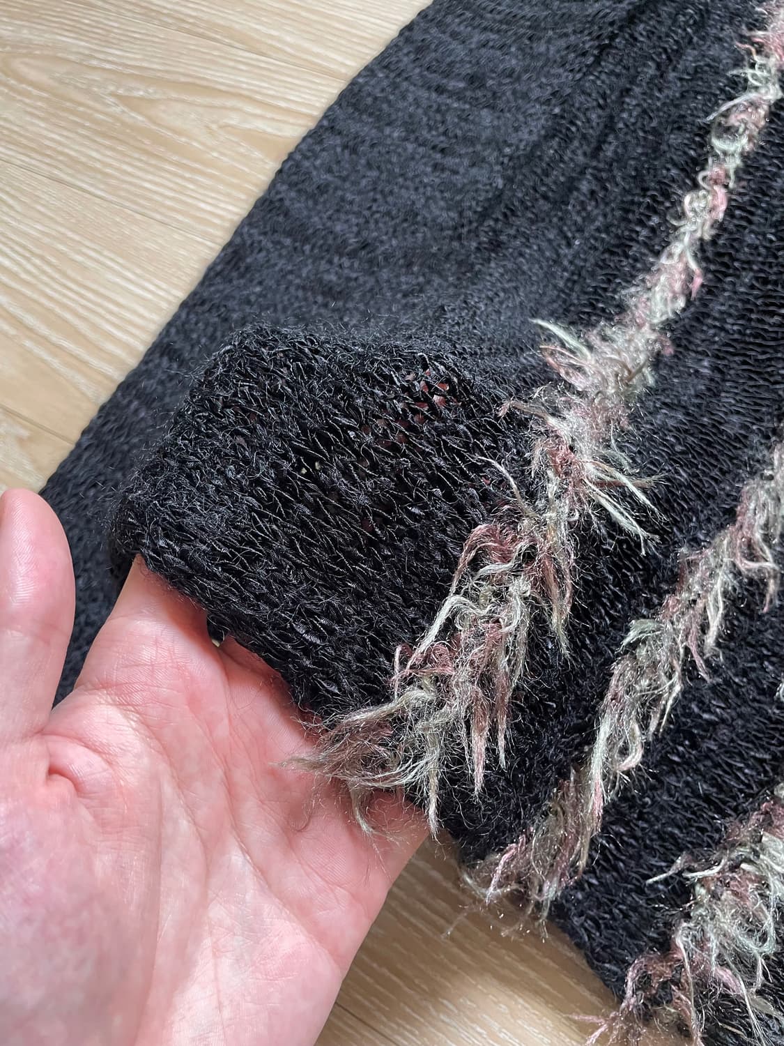 JPN VINTAGE 퍼 트리밍 니트 상품이미지4